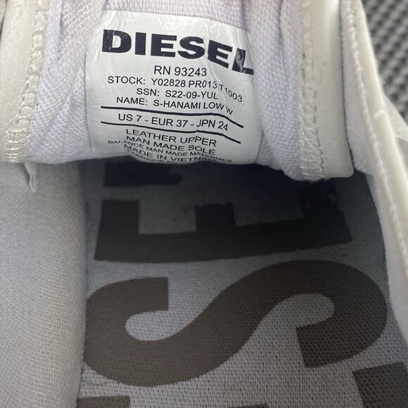 Diesel S-Hanami Sneakers Womens Size 7 White Leather Low Top Platform Lace Up - Picture 12 of 13